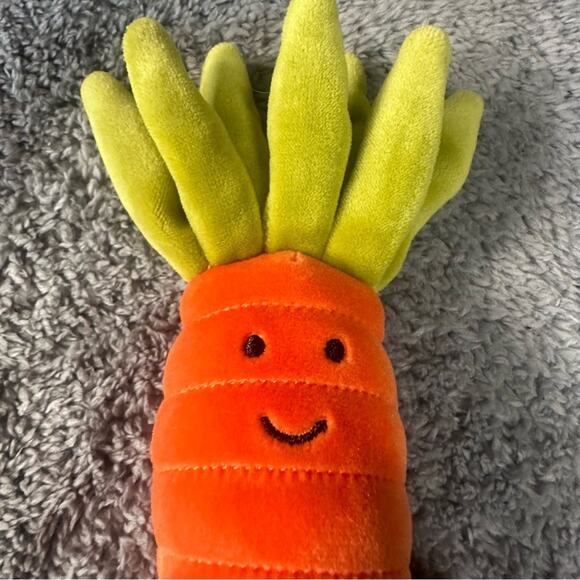 RARE Jellycat Vivacious Carrot Vegetable Lovey Plush Soother Security Blanket - Picture 5 of 9